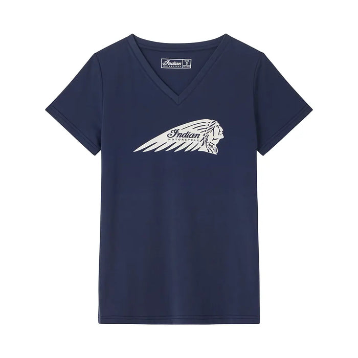Indian Motorcycle Women's Essential Headdress Logo T-Shirt, Navy | 2866603