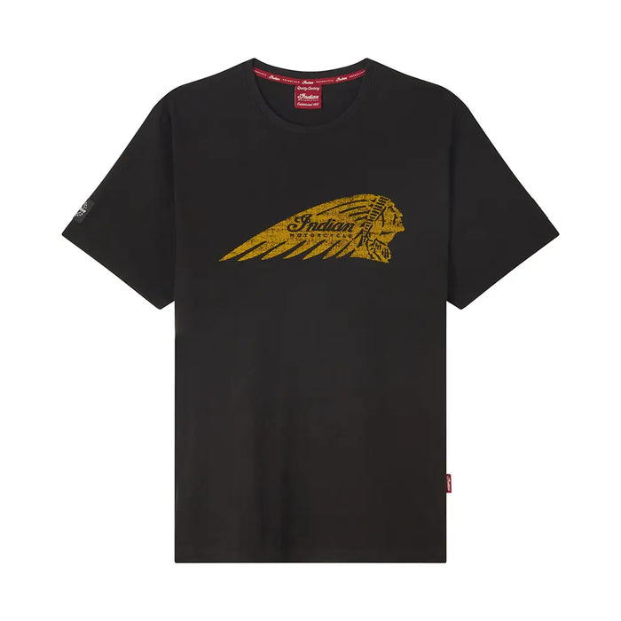 Indian Motorcycle Men's Distressed Headdress T-Shirt, Black | 2866608