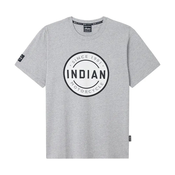 Indian Motorcycle Men's Block Circle Icon T-Shirt, Gray | 2866609