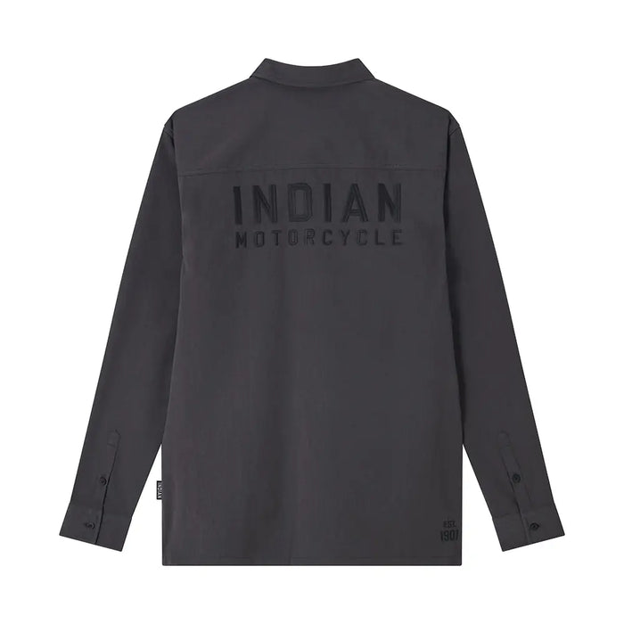 Indian Motorcycle Men's Logo Long Sleeve Shop Shirt, Gray | 2866621