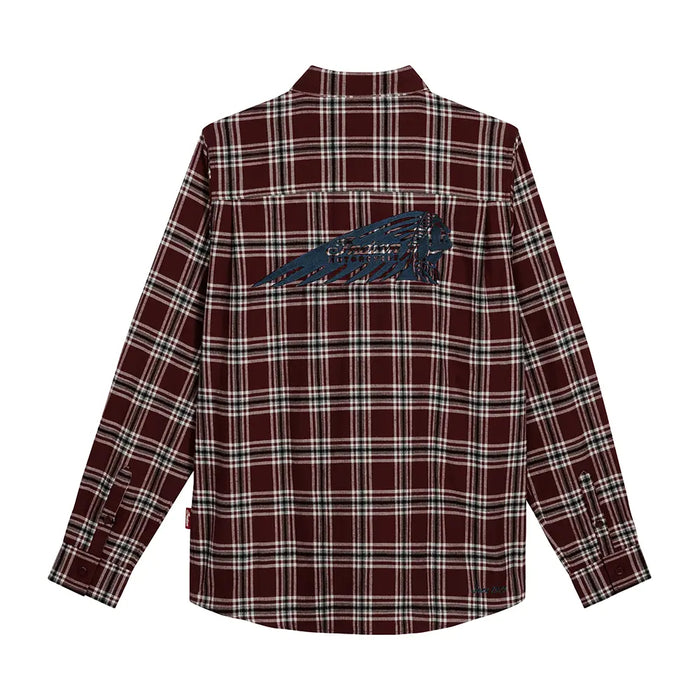 Indian Motorcycle Men's Pittsburgh Plaid Shirt, Red | 2866622