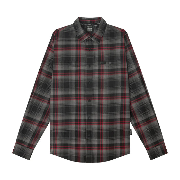 Indian Motorcycle Men's Tacoma Plaid Shirt, Black | 2866623