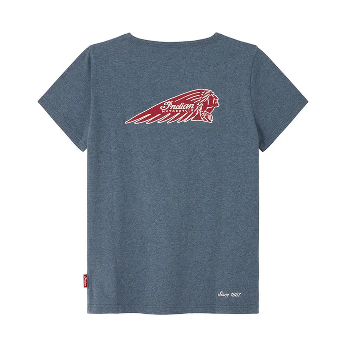Indian Motorcycle Women's Embroidered Headdress T-Shirt, Blue | 2866625