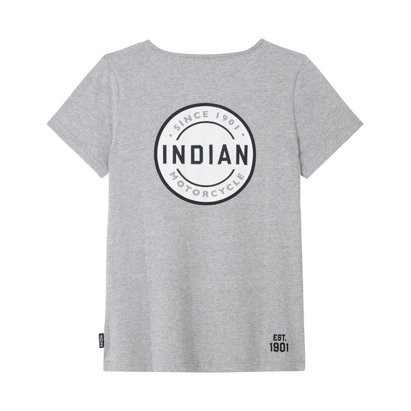 Indian Motorcycle Women's Block Circle Icon Tee, Gray | 2866627
