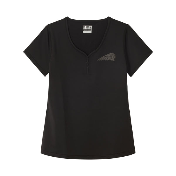 Indian Motorcycle Women's IMC Logo Athlete Tee, Black | 2866628