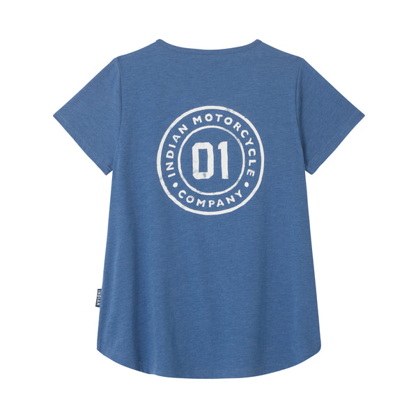 Indian Motorcycle Women's 01 Icon Print Tee, Blue | 2866629