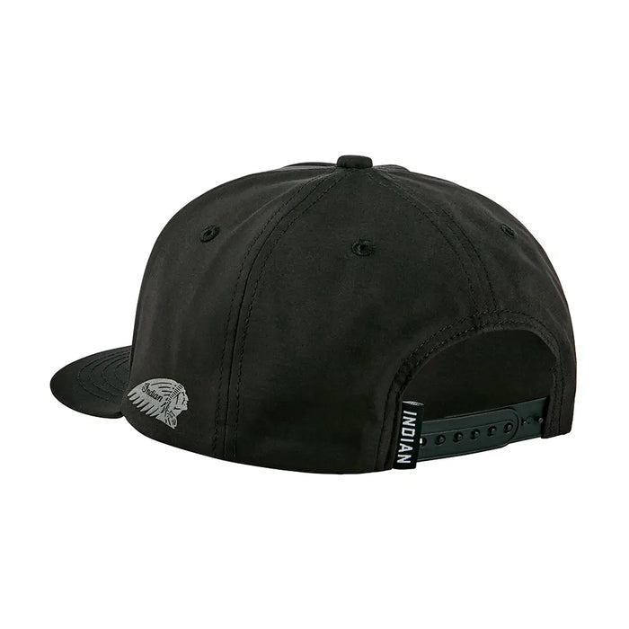 Indian Motorcycle Block Logo Print Flat Peak Cap, Black | 2866642