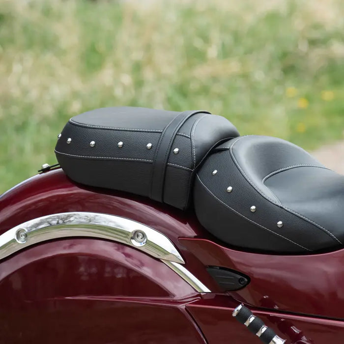 Indian Motorcycle All-Weather Vinyl Passenger Seat, Black with Studs | 2880666