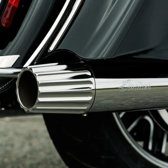 Indian Motorcycle Grooved Exhaust Tips, Chrome | 2880799-156