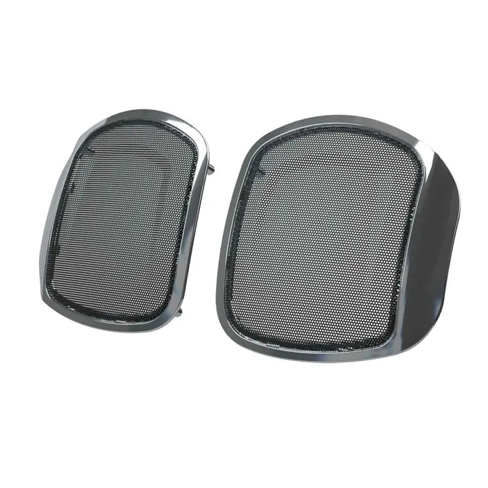 Indian Motorcycle PowerBand Audio Classic Saddlebag Speaker Bezels, Pair, Chrome | 2883669-156