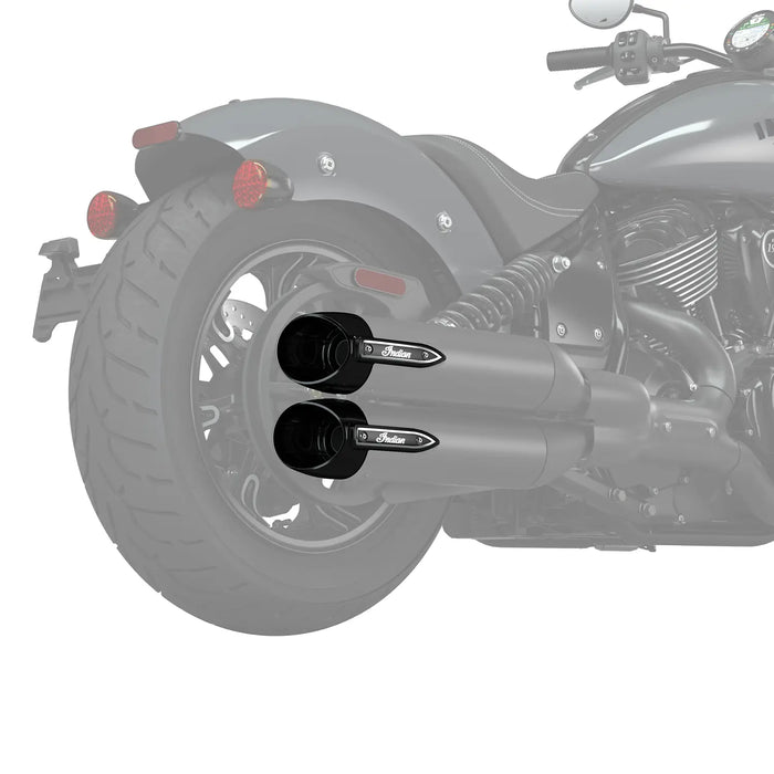 Indian Motorcycle Slash Cut Exhaust Tips, Black | 2884721-266