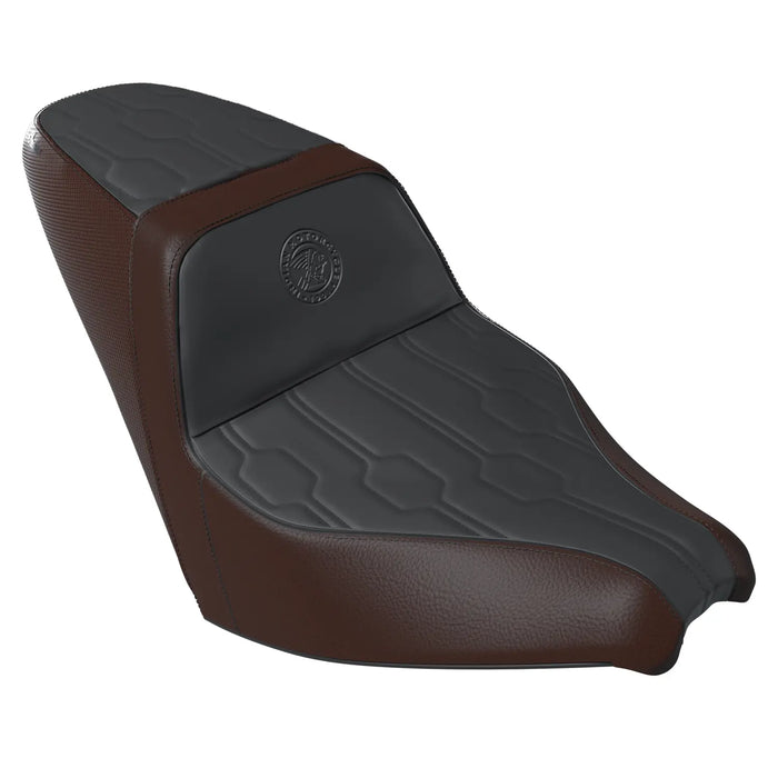 Indian Motorcycle 2-Up High Bolster Seat, Two-Tone Black & Brown | 2891549