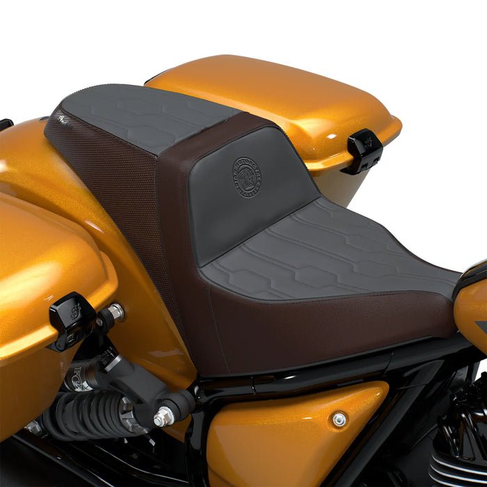 Indian Motorcycle 2-Up High Bolster Seat, Two-Tone Black & Brown | 2891549