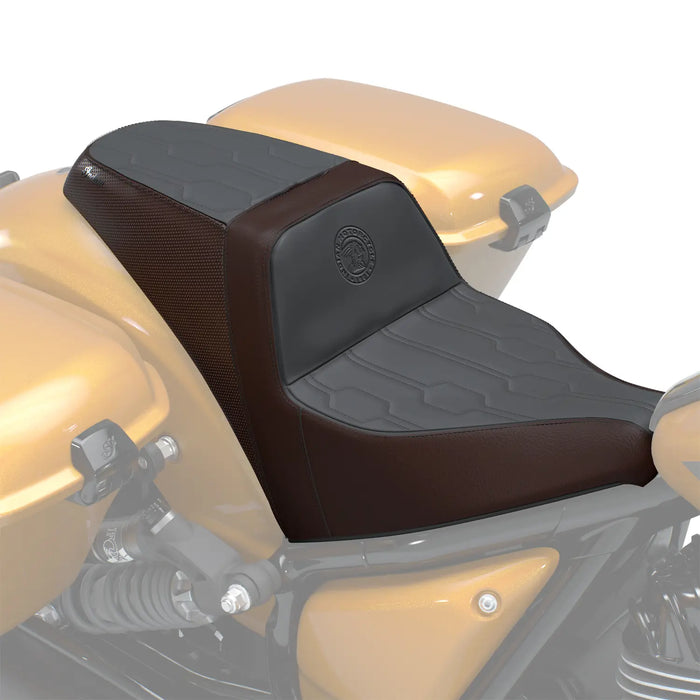 Indian Motorcycle 2-Up High Bolster Seat, Two-Tone Black & Brown | 2891549