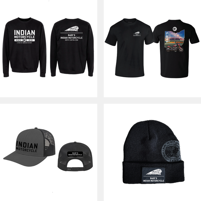 Bair’s Indian Motorcycle Crew Neck Swag Package
