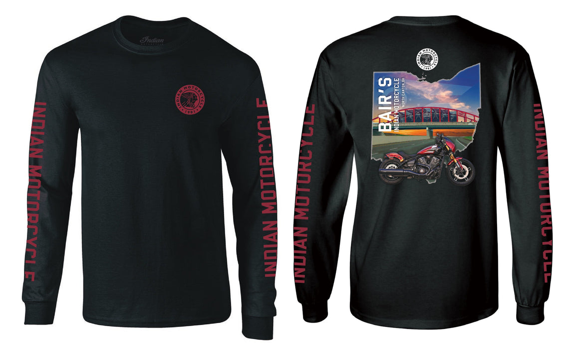 Bair’s Indian Motorcycle Ohio Long Sleeve, Black