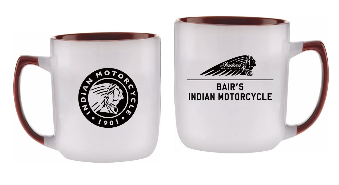 Bair's Indian Motorcycle Duo-Tone Noble Mug, Maroon, 17 ounces