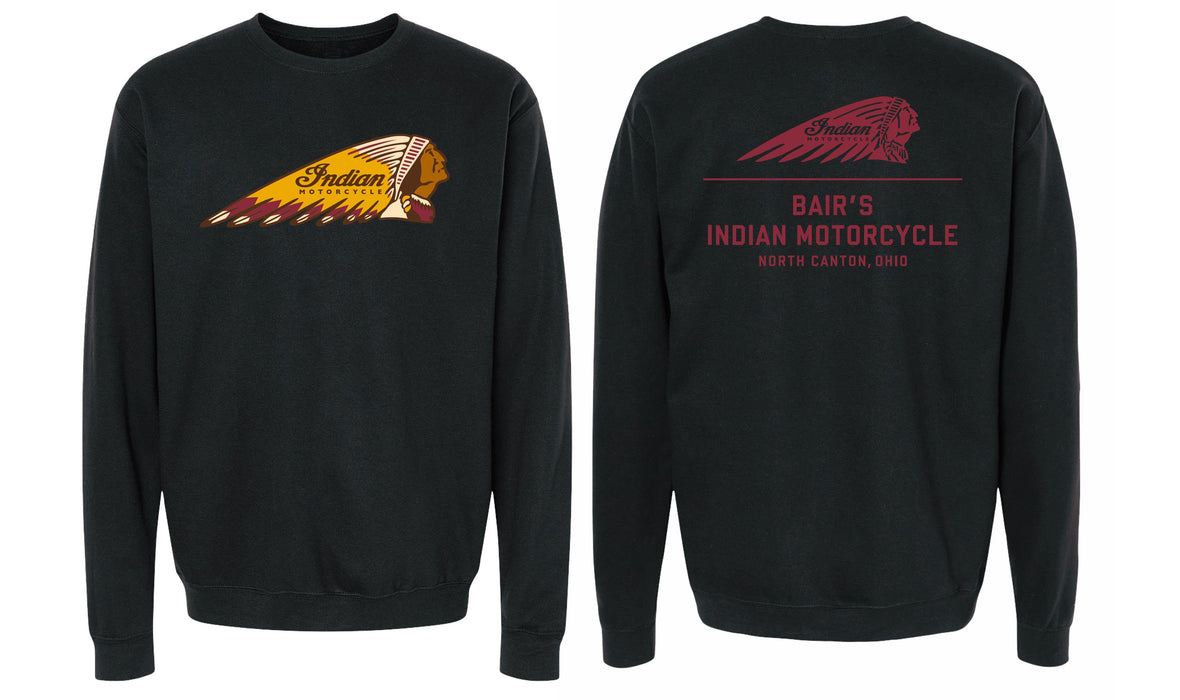 Bair’s Indian Motorcycle Headdress Crew Neck, Black