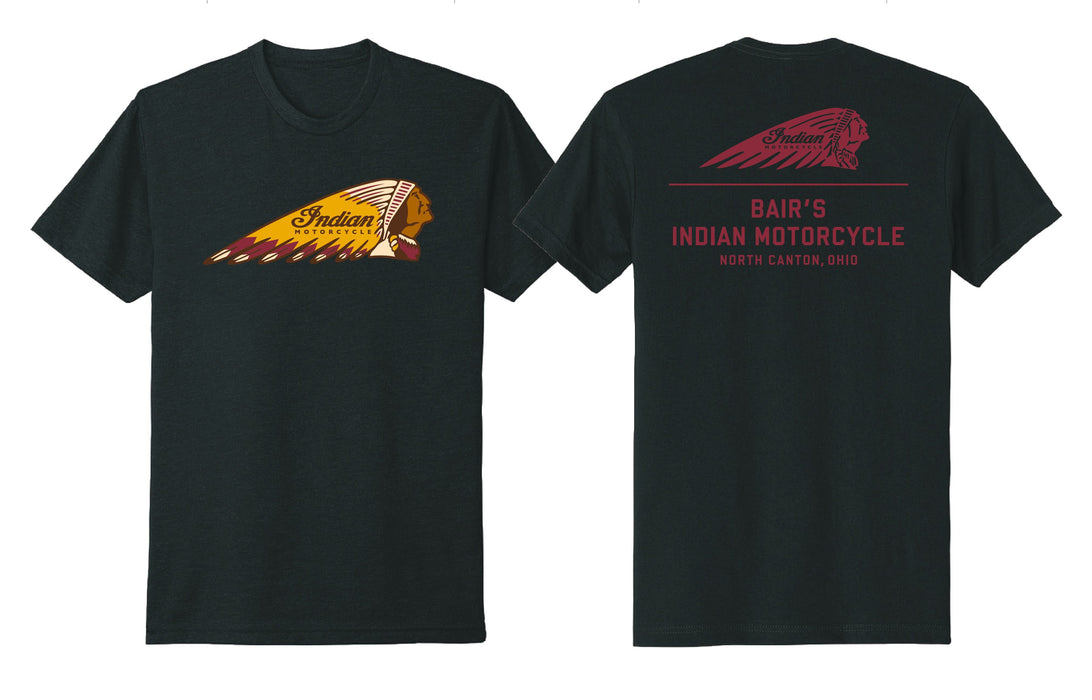 Bair’s Indian Motorcycle Headdress T-Shirt, Black