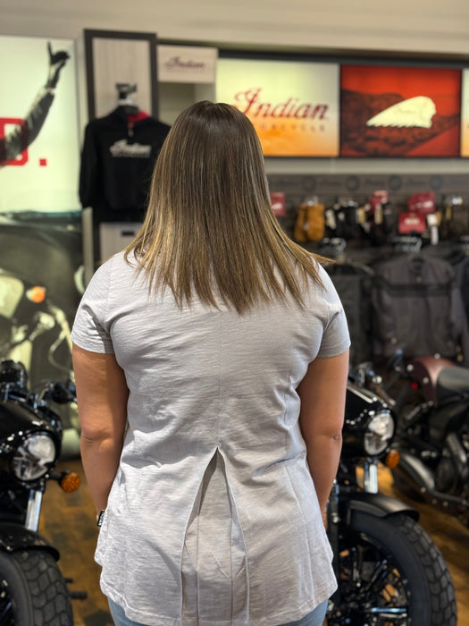 Indian Motorcycle Women's Logo Back Pleat Tee, Gray | 2866393
