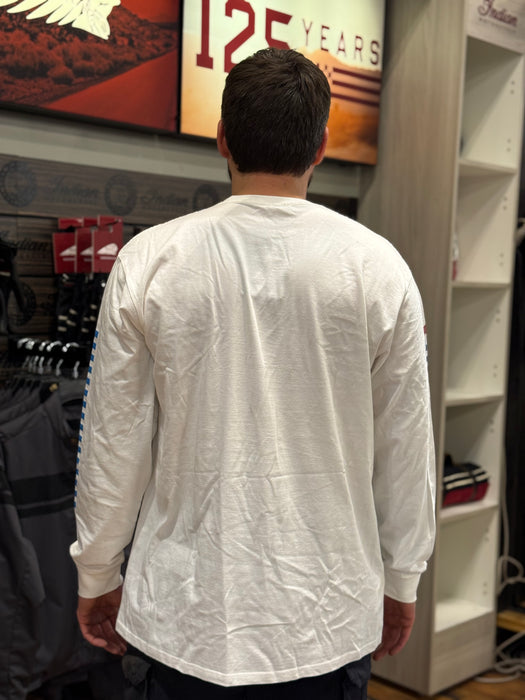 Indian Motorcycle Men's IMC X HH Risk Takers LS T-Shirt, White | 2866552