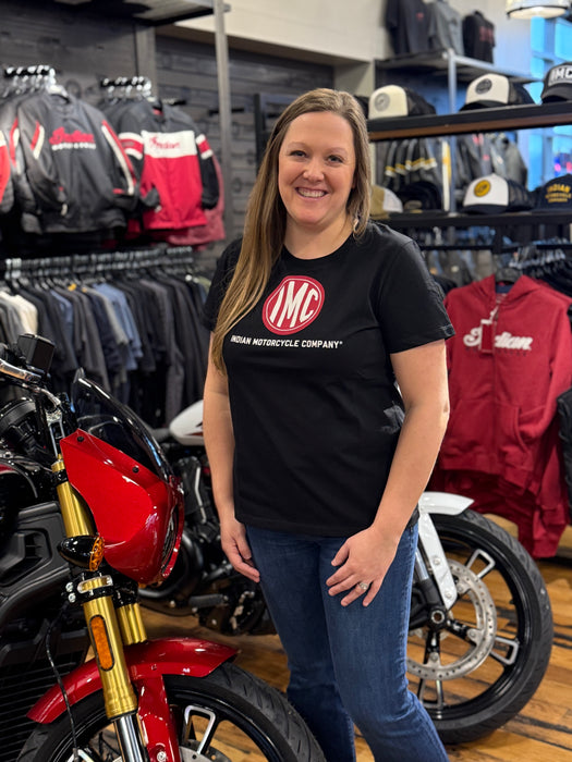 Indian Motorcycle Women's IMC Circle Icon Tee, Black | 2865633