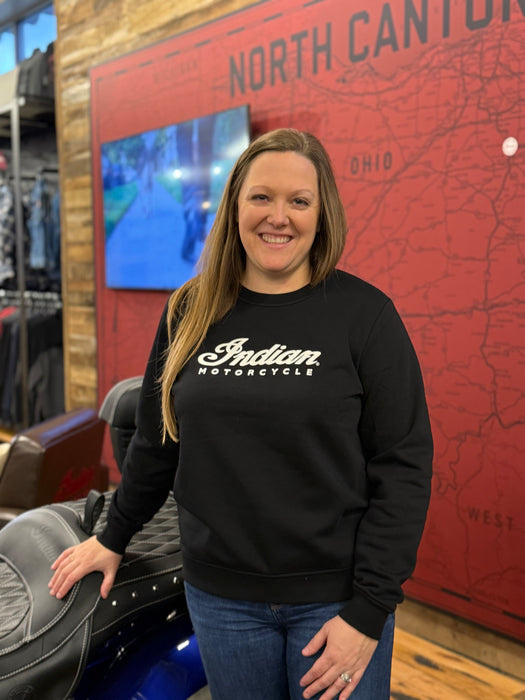 Indian Motorcycle Women's Essential Script Logo Sweatshirt, Black | 2865641