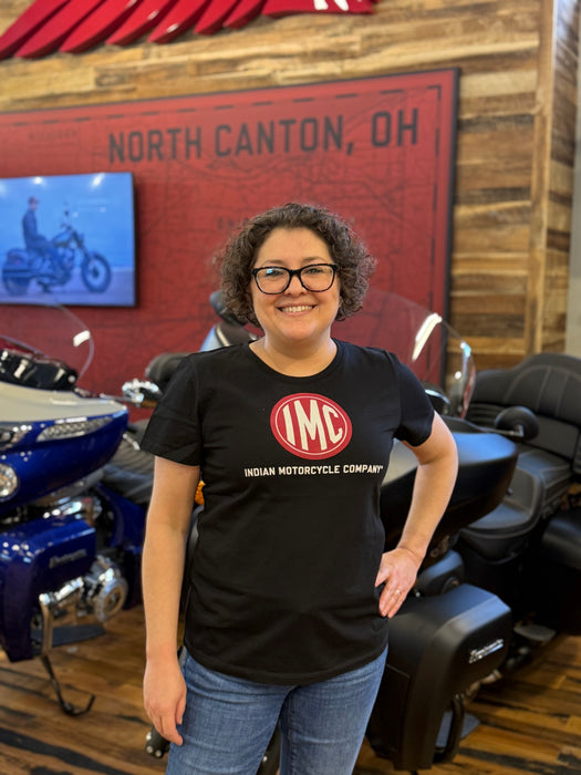 Indian Motorcycle Women's IMC Circle Icon Tee, Black | 2865633