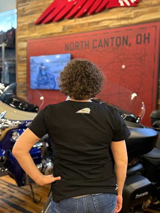 Indian Motorcycle Women's IMC Circle Icon Tee, Black | 2865633