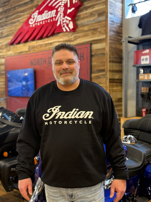 Indian Motorcycle Men's Essential Script Logo Sweatshirt, Black | 2865619