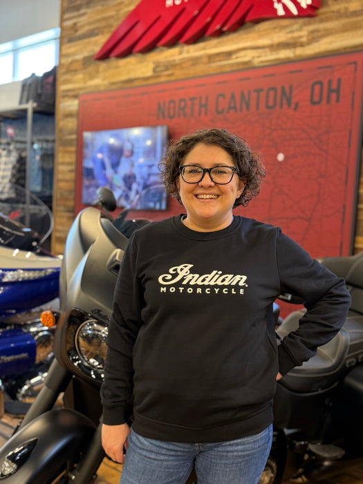 Indian Motorcycle Women's Essential Script Logo Sweatshirt, Black | 2865641