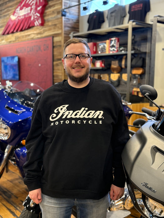 Indian Motorcycle Men's Essential Script Logo Sweatshirt, Black | 2865619