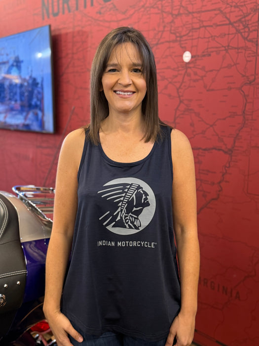 Indian Motorcycle Women's Headdress Profile Athlete Tank, Blue | 2865632