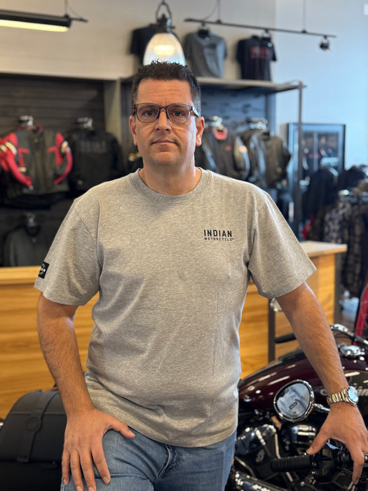 Indian Motorcycle Men's Triangle Sign Printed Tee, Gray | 2865608