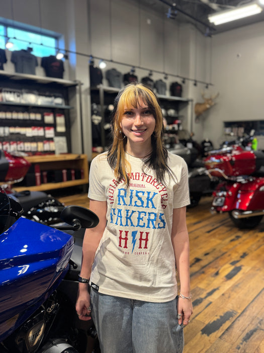 Indian Motorcycle Women's IMC X HH Risk Takers T-Shirt, White | 2866555