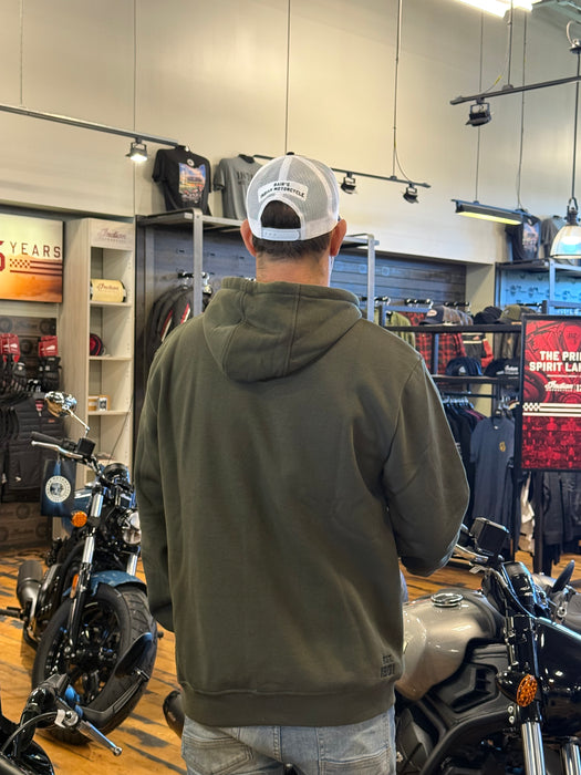 Indian Motorcycle Men's Outline Headdress Hoodie, Green | 2866620
