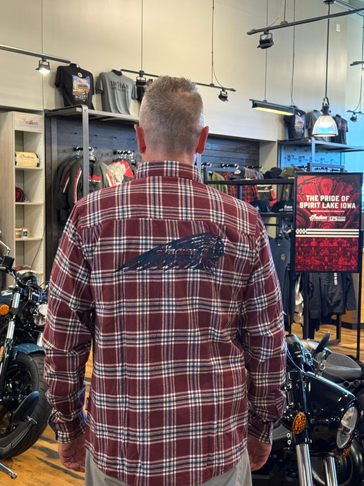 Indian Motorcycle Men's Pittsburgh Plaid Shirt, Red | 2866622