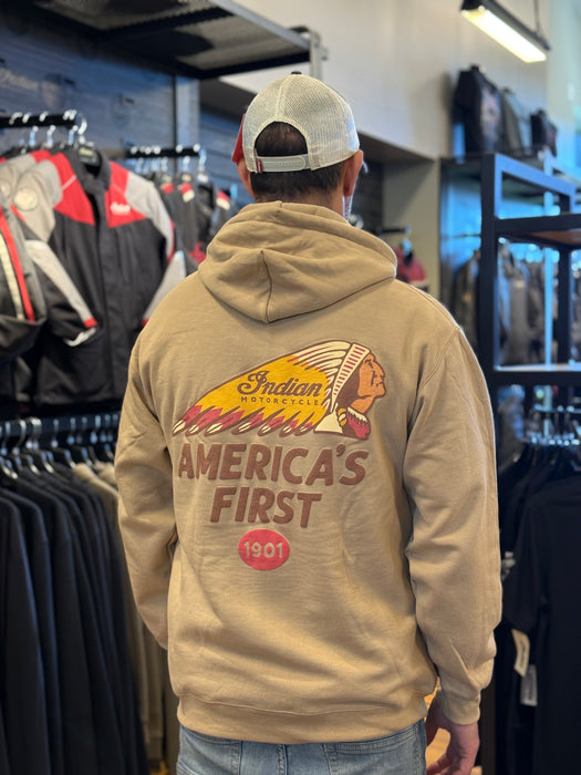Indian Motorcycle Friday Hoodie, Sand | American Needle Inc