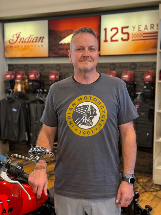 Indian Motorcycle Men's Icon T-Shirt, Gray | 2866606