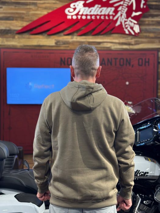 Indian Motorcycle Men's Essential Script Logo Hoodie, Green | 2866677