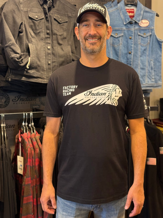 Indian Motorcycle Race Replica Headdress T-Shirt, Black | 2866690