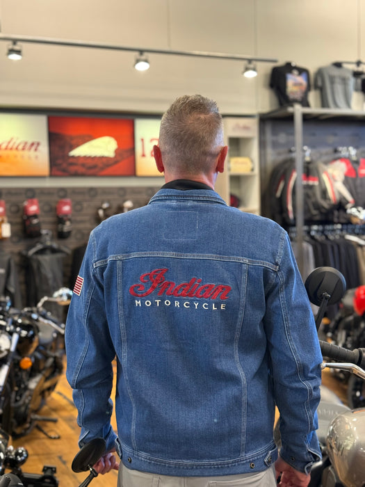 Indian Motorcycle Men's Denim Jacket, Blue | 2865793