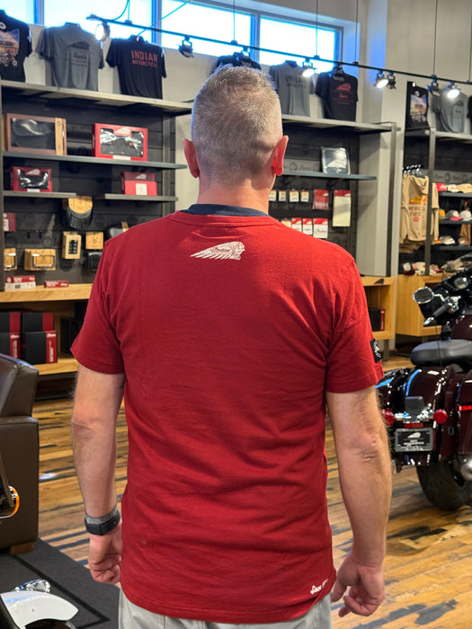 Indian Motorcycle Men's Parts and Service Graphic T-Shirt, Red | 2866607