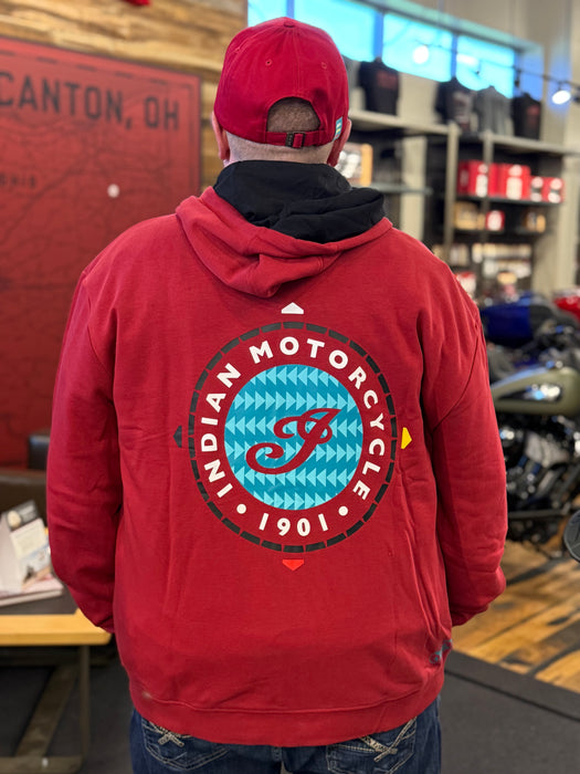 Indian Motorcycle Men's America's First Zip Hoodie, Red | 2865655