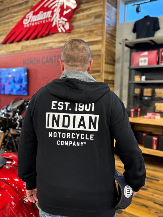 Indian Motorcycle Men's Est 1901 Indian Hoodie, Black | 2865730