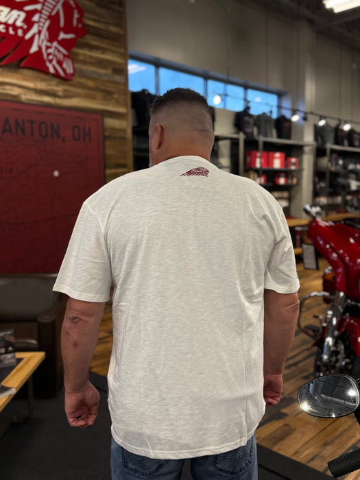 Indian Motorcycle Men's Scout Classic Checked Tee, White | 2865723