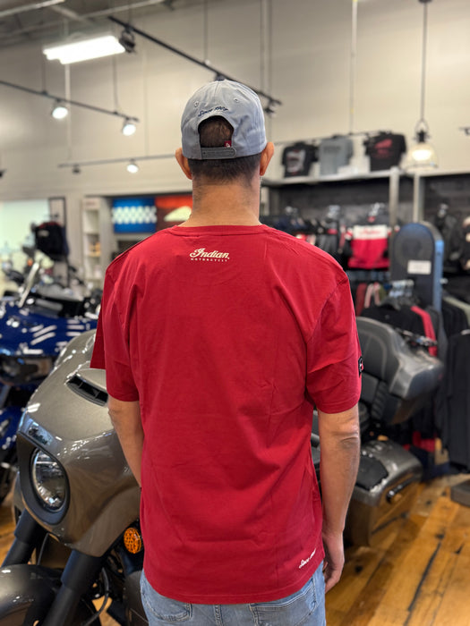 Indian Motorcycle Men's Distressed Headdress Tee, Red | 2865709