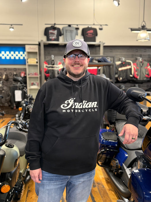 Indian Motorcycle Men's Essential Script Logo Hoodie, Black | 2865729