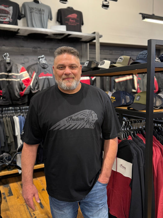 Indian Motorcycle Men's Headdress Printed Tee, Black | 2865720