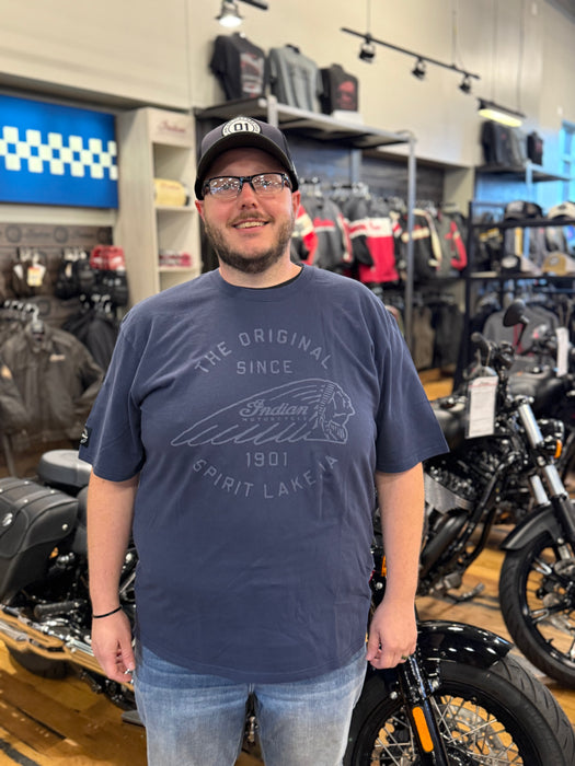 Indian Motorcycle Men's Original Spirit Lake Tee, Navy | 2865712